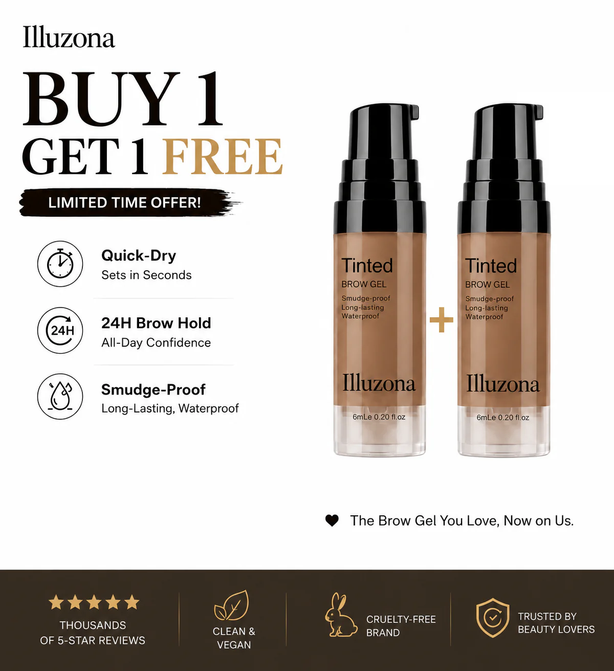 🔥Last Day Buy 1 Get 1 Free Illuzona 3D Waterproof Tinted Eyebrow Gel