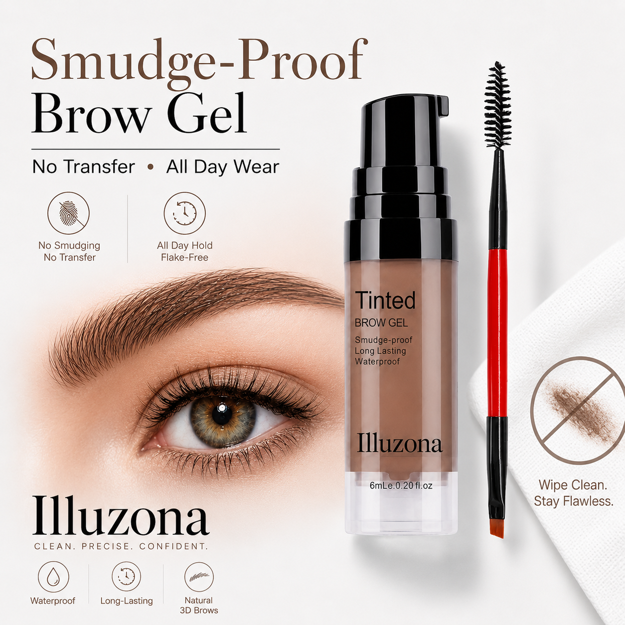 🔥Last Day Buy 1 Get 1 Free Illuzona 3D Waterproof Tinted Eyebrow Gel