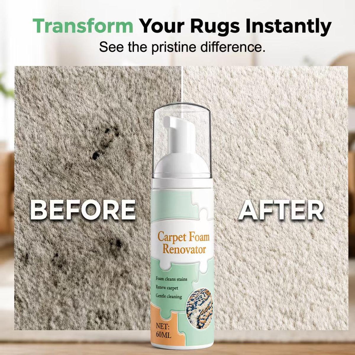 🔥Limited Time Promotion 50% OFF🔥Waterless Carpet Foam Stain Remover with Towel