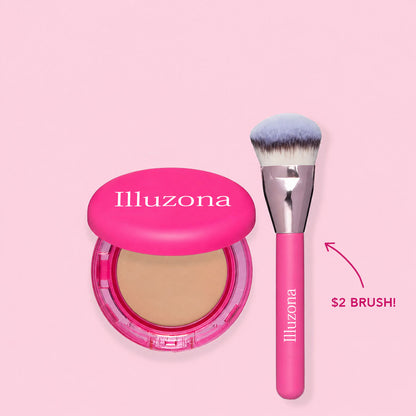 🎁 Buy One, Get One Free | Illuzona Beauty Peptide Bounce Balm Foundation + Precision Brush ✨