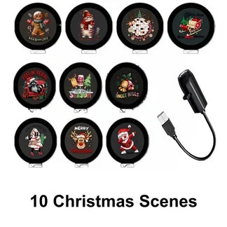 Plug-and-Play HD Holiday Projector, Multi-Scene Projection Light for Christmas, Halloween &Faith-Themed Decor