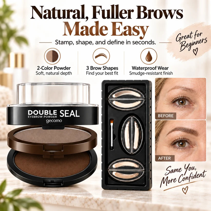 🔥 LAST DAY: BUY 1 GET 1 FREE 🌸 2-Color Waterproof Brow Stamp Kit for Quick, Natural-Looking Brows