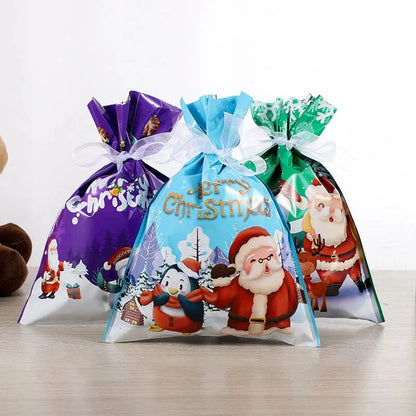 Merry Pouch Christmas Drawstring Gift Bags