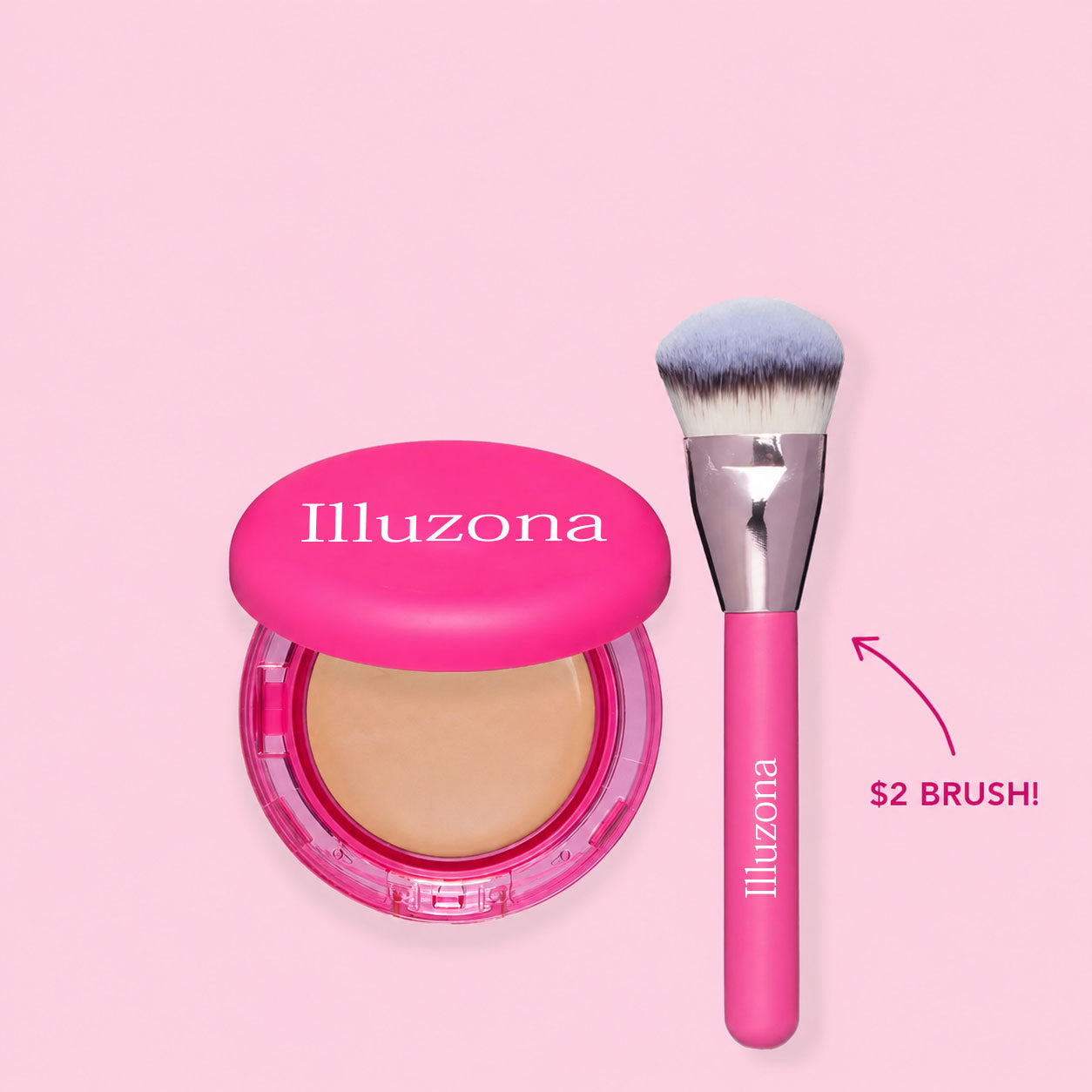 🎁 Buy One, Get One Free | Illuzona Beauty Peptide Bounce Balm Foundation + Precision Brush ✨