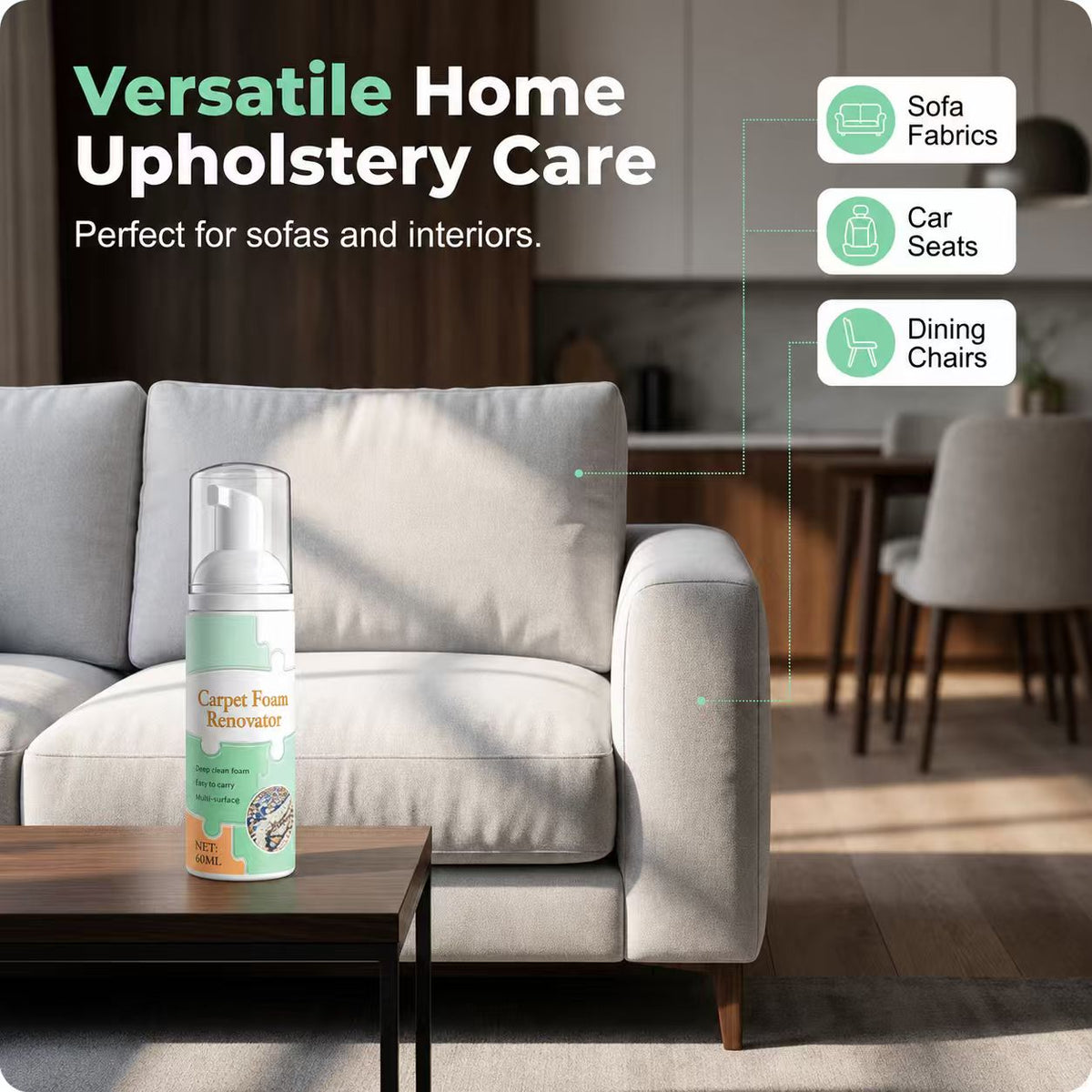 🔥Limited Time Promotion 50% OFF🔥Waterless Carpet Foam Stain Remover with Towel