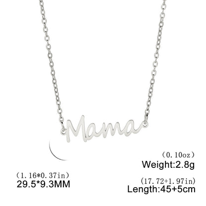 Cut titanium steel hollow Mama pendant 304 stainless steel necklace