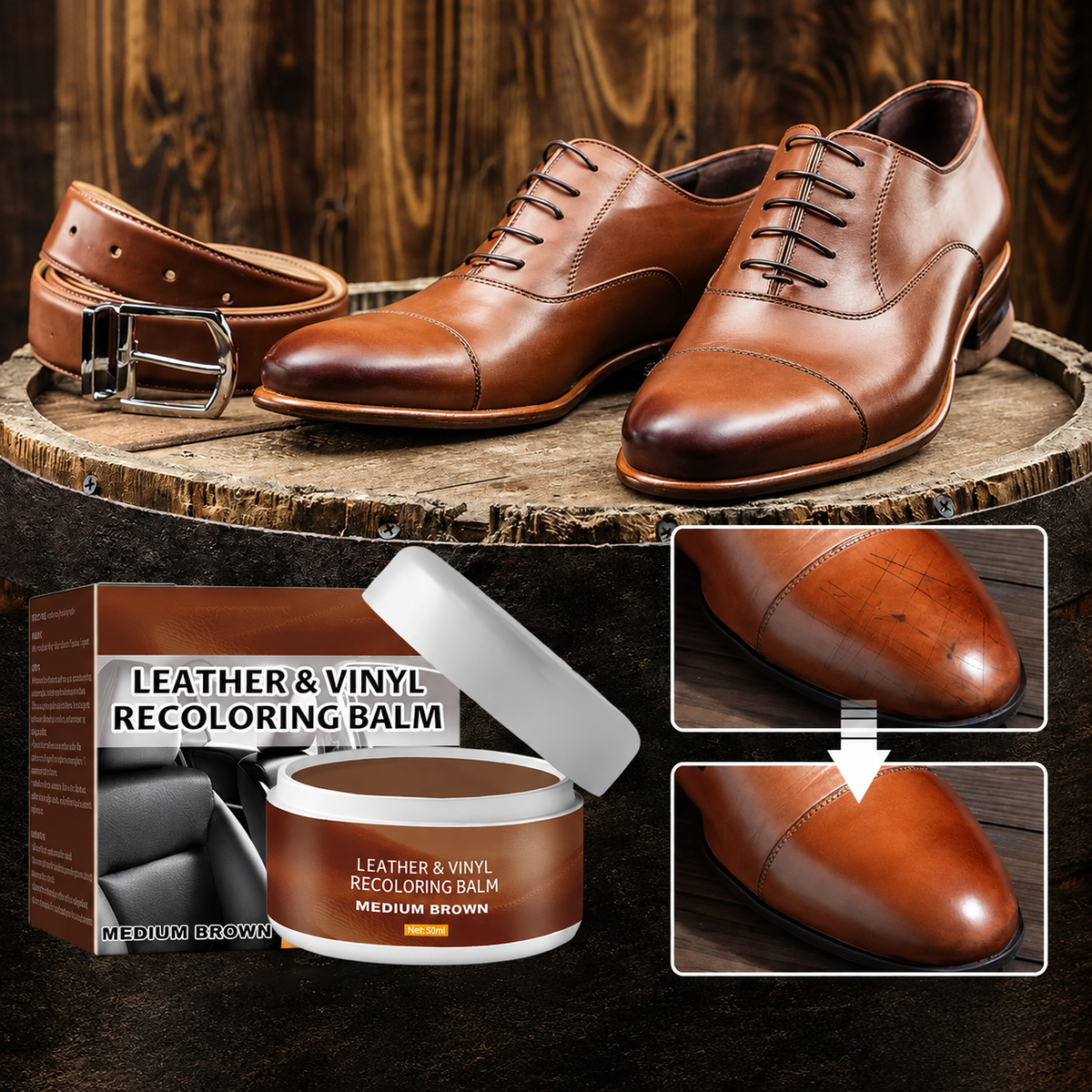 Leather Repair Paste – Fills scratches & scuffs, restores texture.