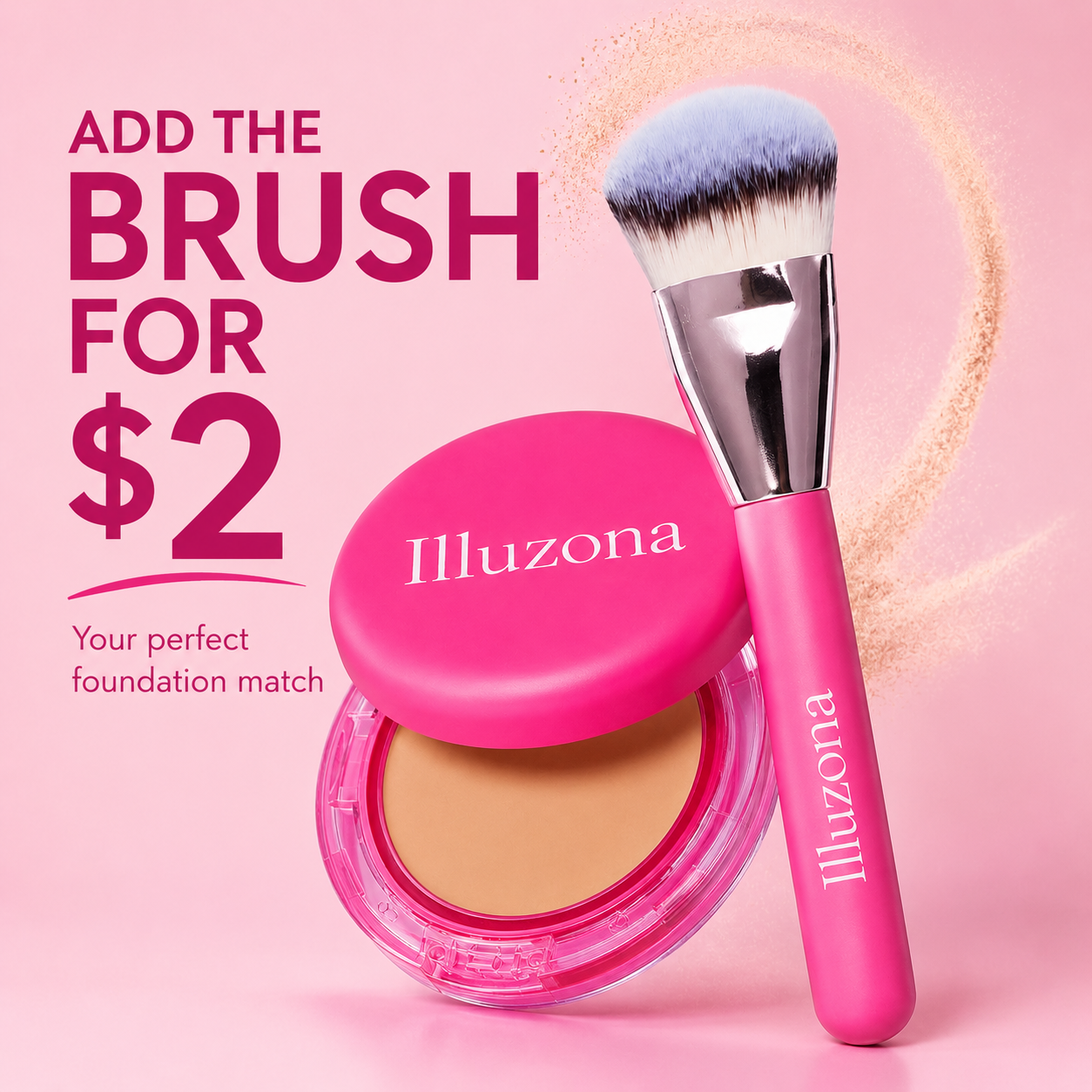 🎁 Buy One, Get One Free | Illuzona Beauty Peptide Bounce Balm Foundation + Precision Brush ✨