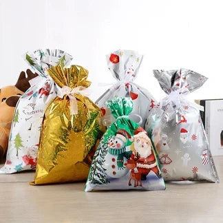 Merry Pouch Christmas Drawstring Gift Bags
