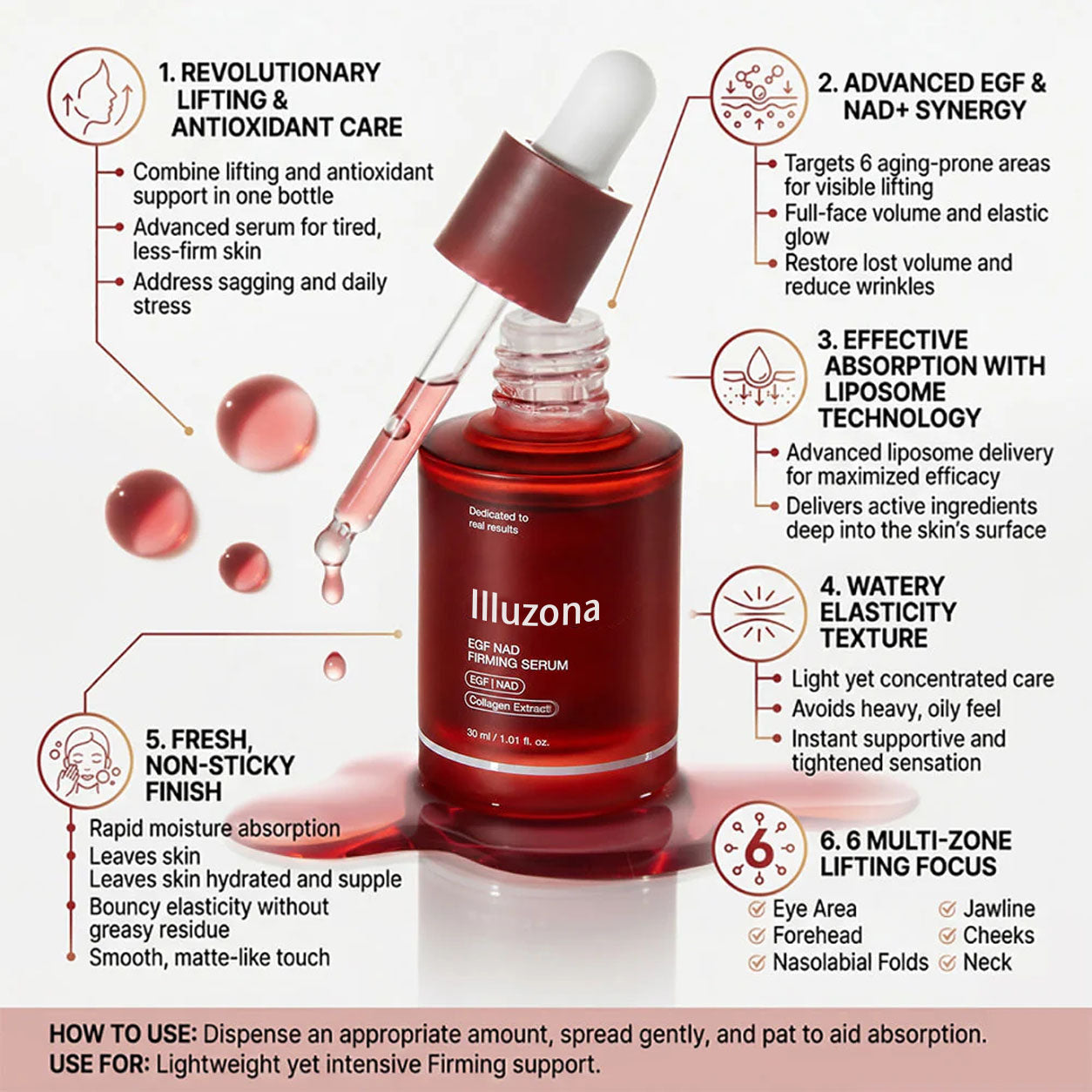 🔥Last Day Buy 1 Get 1 Free 🔥 Illuzona NAD+ EGF Firming Serum |Visibly Smooth Fine Lines &Bring Back Plump YouthfulRadiance