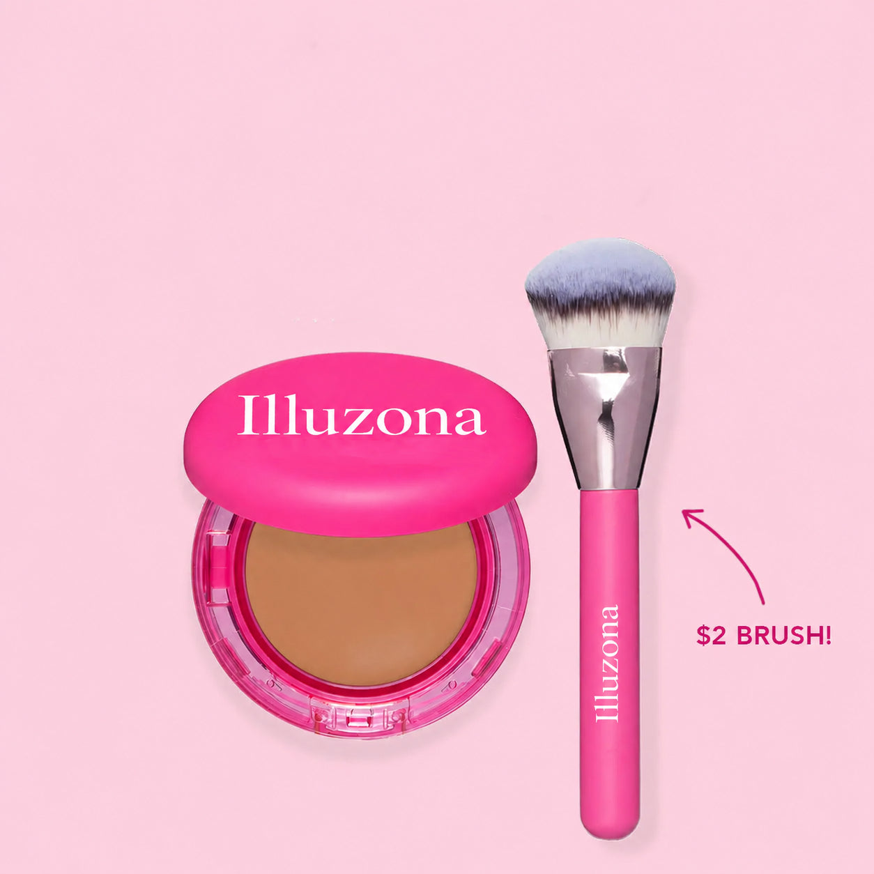 🎁 Buy One, Get One Free | Illuzona Beauty Peptide Bounce Balm Foundation + Precision Brush ✨