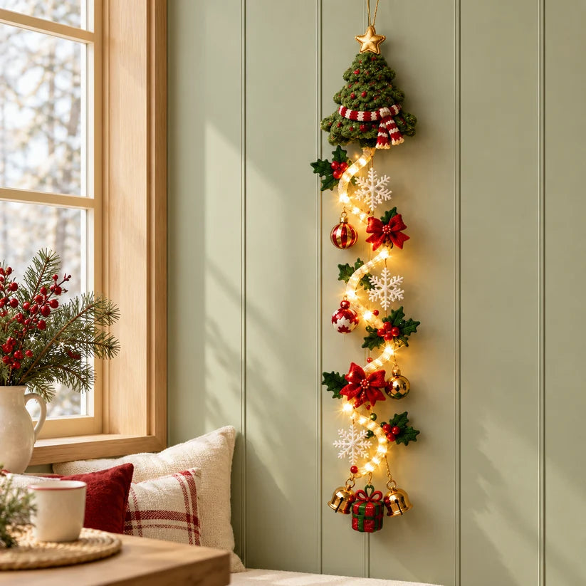 🎄Glowing Christmas Door Hanger – 6 Festive Light-Up Designs✨