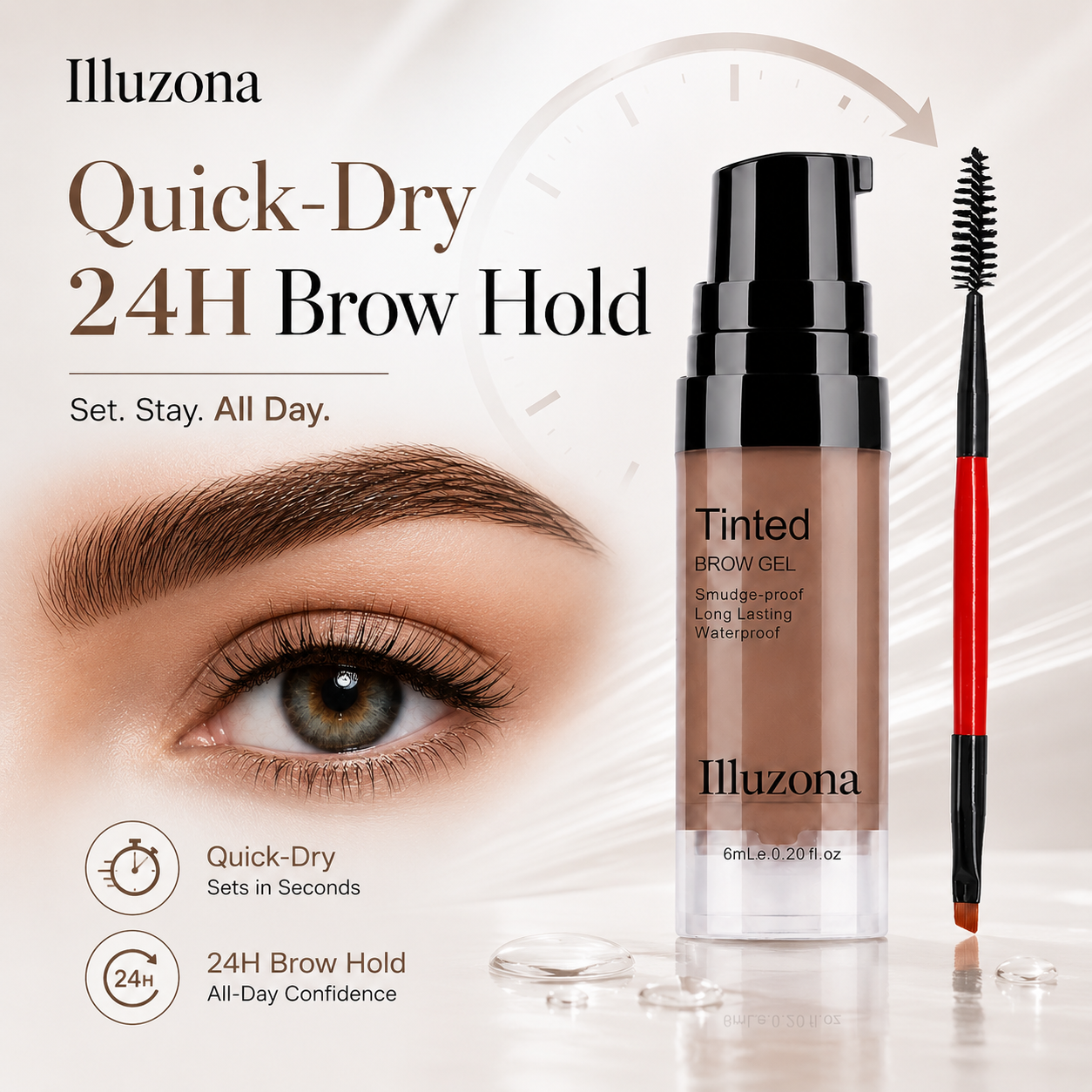🔥Last Day Buy 1 Get 1 Free Illuzona 3D Waterproof Tinted Eyebrow Gel