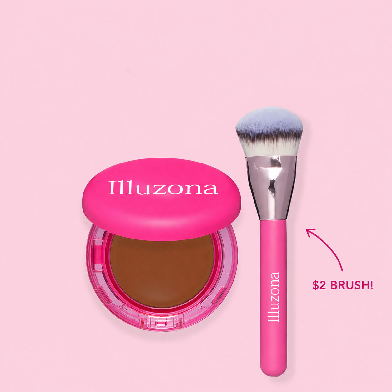 🎁 Buy One, Get One Free | Illuzona Beauty Peptide Bounce Balm Foundation + Precision Brush ✨