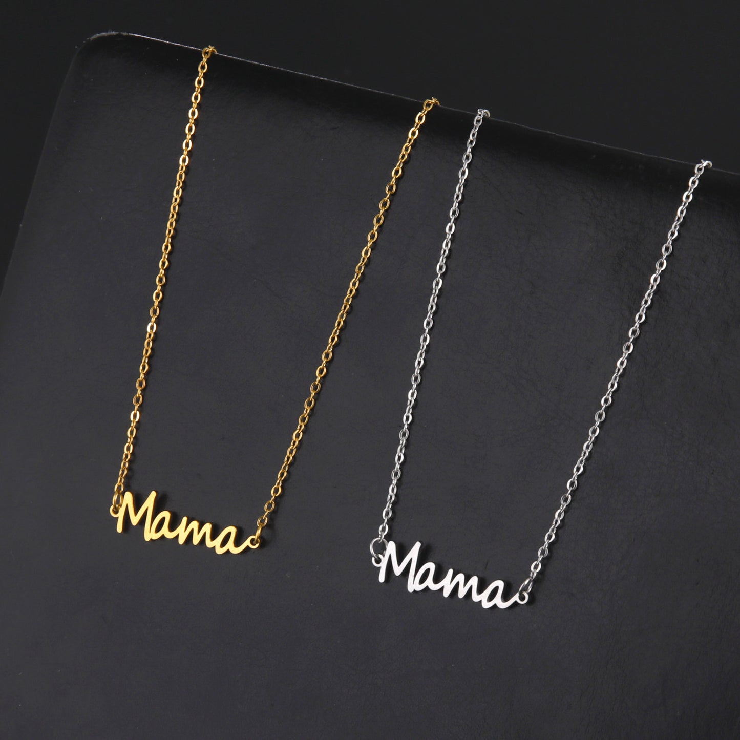 Cut titanium steel hollow Mama pendant 304 stainless steel necklace