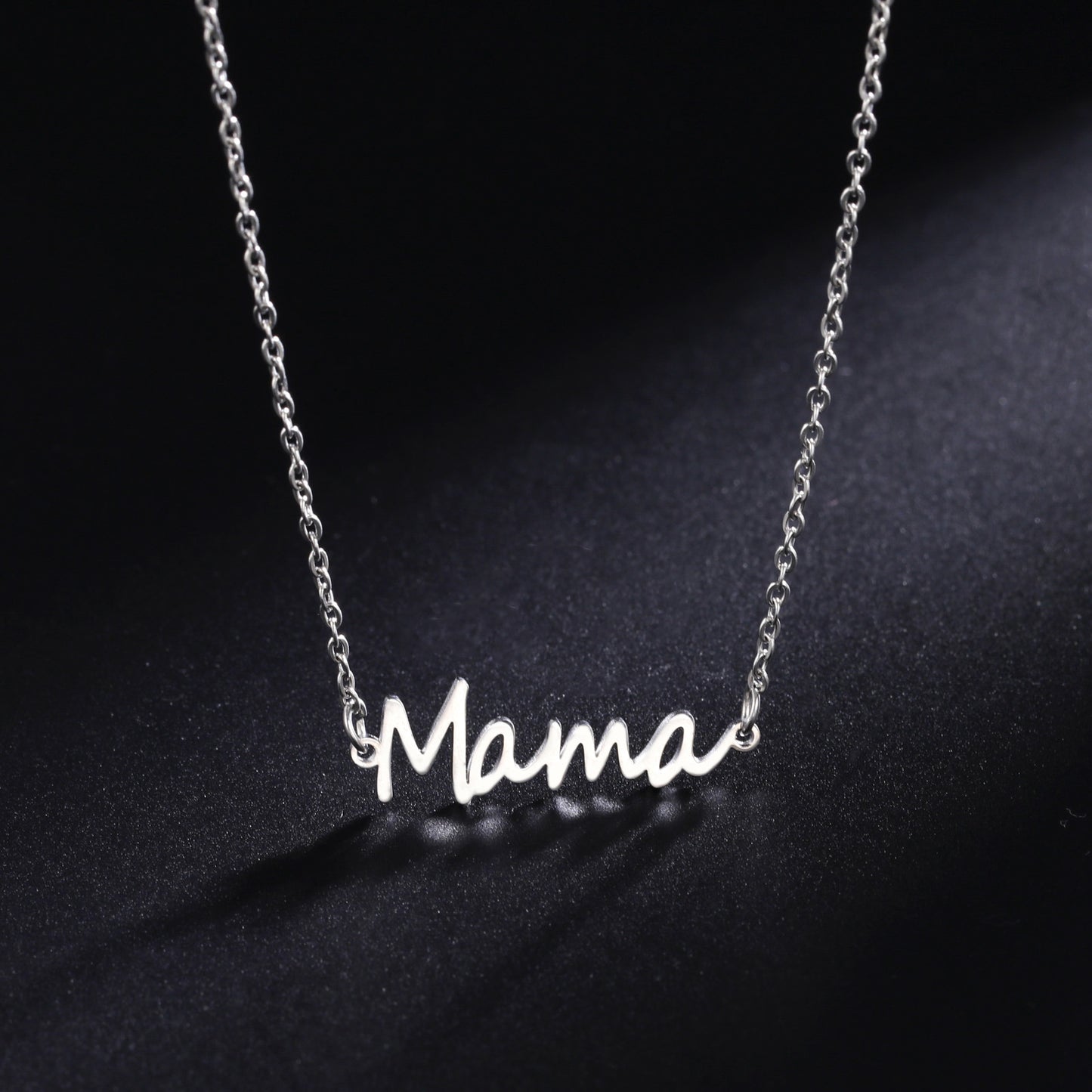 Cut titanium steel hollow Mama pendant 304 stainless steel necklace