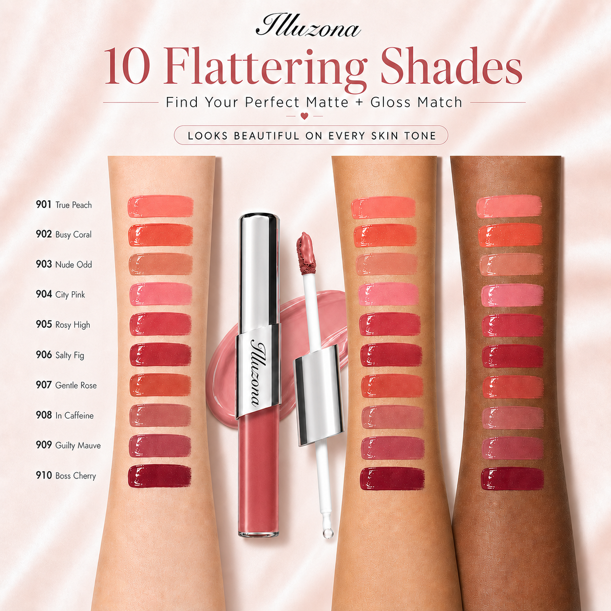 ✨Last Day Buy 1 Get 1 Free Illuzona Dual-Ended Velvet Matte & Glossy Liquid Lipstick