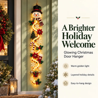 🎄Glowing Christmas Door Hanger – 6 Festive Light-Up Designs✨