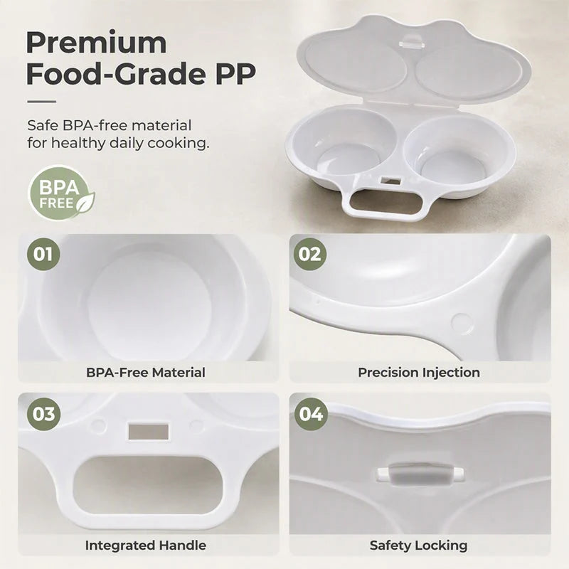 🎁 BUY 1 GET 1 FREE! Microwave Egg Poacher – 2 Eggs in Minutes, No Pan & Easy Cleanup 🍳⚡