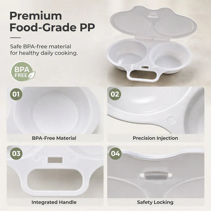 🎁 BUY 1 GET 1 FREE! Microwave Egg Poacher – 2 Eggs in Minutes, No Pan & Easy Cleanup 🍳⚡